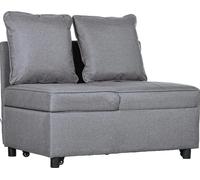 DecHome Poltrona Letto 3 in 1 Reclinabile in Tessuto e Legno Grigio