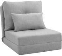 DecHome Poltrona Letto Convertibile in Chaise Longue e Divano da Terra Grigio