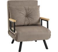 DecHome Poltrona Letto Design in Velluto 63x73x81 cm Marrone Chiaro