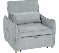 DecHome Poltrona Letto Design Moderno in Ciniglia 88x84x87 cm colore Grigio