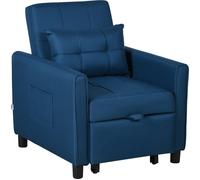 DecHome Poltrona Letto Design Moderno in Tessuto 69x82x85 cm colore Blu