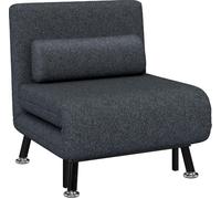 DecHome Poltrona Letto Design Moderno in Tessuto Lino 75x70x75 cm colore Grigio Scuro