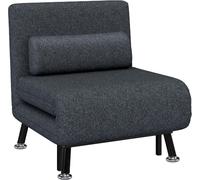 DecHome Poltrona Letto Design Moderno in Tessuto Lino 75x70x75 cm colore Grigio Scuro - 3CGJ654