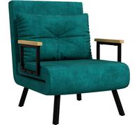 DecHome Poltrona Letto Design Moderno in Tessuto Velluto 63x73x81 cm colore Verde