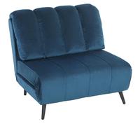DecHome Poltrona Letto Design Moderno in Velluto 88x92x88 cm Blu