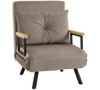 DecHome - Poltrona letto Imbottita Design Moderno in Tessuto Velluto 63x73x81 cm colore Grigio