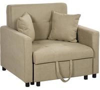 DecHome Poltrona Letto in Tessuto con 2 Cuscini 100x98x88 cm