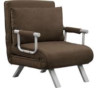 DecHome Poltrona Letto Moderna 2 in 1 con Schienale Reclinabile Marrone