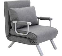 Poltrona Letto Singolo con Schienale Regolabile Grigio Chiaro DecHome