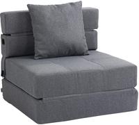 DecHome Poltrona Letto Singolo da Terra Pieghevole con Cuscino 70x70x61cm Grigio