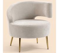 DecHome Poltrona Moderna in Ciniglia 69x65x67 Bianco Crema