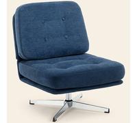 DecHome Poltrona Moderna in Ciniglia Dimensioni 70x87x84 cm Blu Scuro