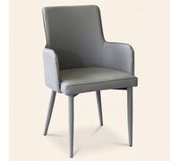 DecHome Poltrona Moderna in Ecopelle 45x49,5x87,5 Grigio Chiaro Camille