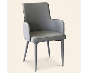 DecHome Poltrona Moderna in Ecopelle 45x49,5x87,5 Grigio Chiaro Camille