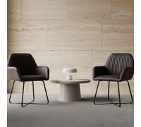 DecHome Poltrona Moderna in Ecopelle 60x56,5x85 Set 2 Poltrone Marrone
