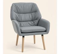 DecHome Poltrona Moderna in Ecopelle 68x74x89 Grigio