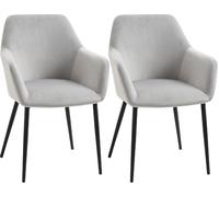 DecHome Poltrona Moderna in Tessuto 54x57x80 Set 2 Poltrone Grigio