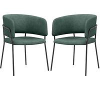 DecHome Poltrona Moderna in Tessuto 57x53x73 Set 2 Poltrone Verde