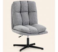 DecHome Poltrona Moderna in Tessuto Effetto Lino 63x75x92-102 cm Grigio Chiaro