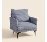 DecHome - Poltrona Moderna in Tessuto Effetto Lino Dimensioni 73x80x80 cm Blu