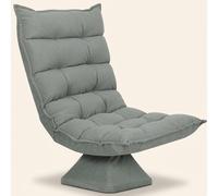DecHome Poltrona Moderna in Tessuto Effetto Velluto 62x70x95 cm Grigio Chiaro