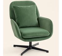 DecHome - Poltrona Moderna in Tessuto Effetto Velluto Dimensioni 73x83.5x85 cm Verde