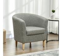 DecHome Poltrona Moderna in Tessuto Lino 74x63x73 cm Grigio