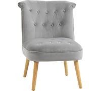 DecHome Poltrona Moderna in Velluto 60x66x79 Grigio