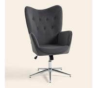 DecHome Poltrona Moderna in Velluto Dimensioni 66x73x111.5 cm Grigio