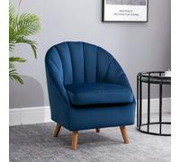 DecHome Poltrona Moderna in Velluto Dimensioni 67x65x77 cm Blu