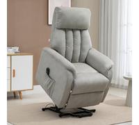 DecHome Poltrona per Anziani Elettrica Alzapersone Reclinabile in Tessuto 75x93x110 cm colore Grigio