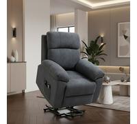 DecHome Poltrona per Anziani Elettrica Alzapersone Reclinabile Massaggiante in Tessuto 85x94.5x103 cm colore Grigio