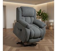 DecHome Poltrona per Anziani Elettrica Alzapersone Reclinabile Massaggiante in Tessuto Dimensioni 93x104x105 cm colore Grigio
