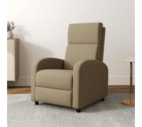 DecHome - Poltrona Reclinabile Relax con Movimento Manuale in Tessuto 64x86x102 cm Beige
