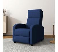 DecHome - Poltrona Reclinabile Relax con Movimento Manuale in Tessuto 64x86x102 cm Blu