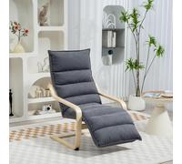 DecHome Poltrona Relax Poggiapiedi Regolabile Dondolo 67x93x105 Grigio Scuro