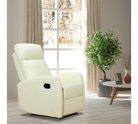 DecHome Poltrona Relax Reclinabile con Movimento Manuale 65x92x100 cm Crema