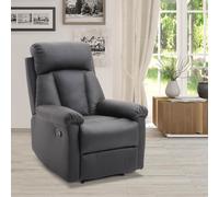 DecHome Poltrona Relax Reclinabile con Movimento Manuale in Ecopelle 80x97x107 cm colore Nero