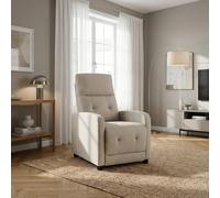 DecHome Poltrona Relax Reclinabile con Movimento Manuale in Tessuto 65.5x85.5x102.5 cm colore Beige