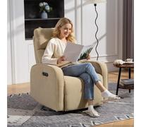 DecHome Poltrona Relax Reclinabile Elettrica in Ciniglia 80x93x103 cm Beige