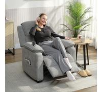 DecHome Poltrona Relax Reclinabile Elettrica in Tessuto 96x90x103 cm Grigio