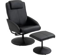 DECHOME - Poltrona Relax Reclinabile in Similpelle con Puof Poggiapiedi Abbinato colore Nero