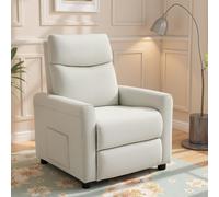 DecHome Poltrona Relax Reclinabile Manuale 73x86x100 cm Bianco Crema