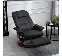 DecHome Poltrona Relax Reclinabile Manuale con Poggiapiedi Nero