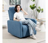 DecHome Poltrona Relax Reclinabile Manuale Funzione Dondolo Blu