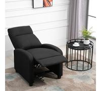 DecHome Poltrona Relax Reclinabile Manuale Lino 69x87x100.5 cm Nero