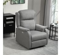DecHome Poltrona Relax Reclinabile Manuale Lino 77x91x106 cm Grigio Scuro