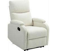 DecHome Poltrona Relax Reclinabile Poltrona per Anziano con Movimento Manuale in Tessuto 69x91.5x103 cm colore Crema - U7240CW
