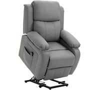 DecHome - Poltrona Relax Reclinabile Poltrona per Anziano Elettrica Alzapersone con Telecomando in Similpelle colore Grigio