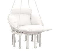 DecHome - Poltrona Sospesa, Dondolo da giardino, 80x60x40 cm, Bianco Crema